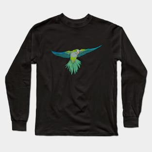 Flying quaker parrot with downy feathers Long Sleeve T-Shirt